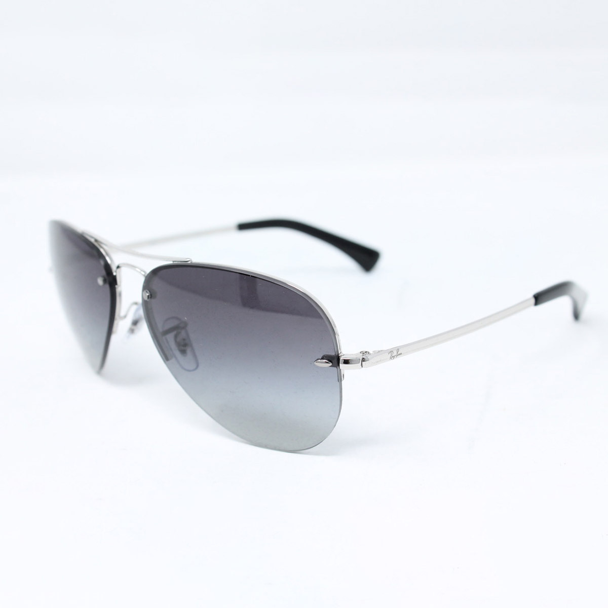 Ray-Ban Chrome Metal Sunglasses with Grey Lenses, RB3449 0038G