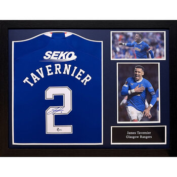 James Tavernier Signed Framed Rangers Football Shirt