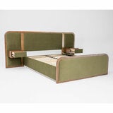 Travis Bed Green Velvet Bed Frame, King Size
