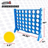 Studio image showing the dimensions of the game pieces and grid