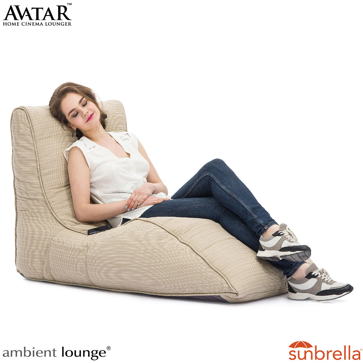 Ambient Lounge Avatar Lounger Outdoor Bean Bag in Cream