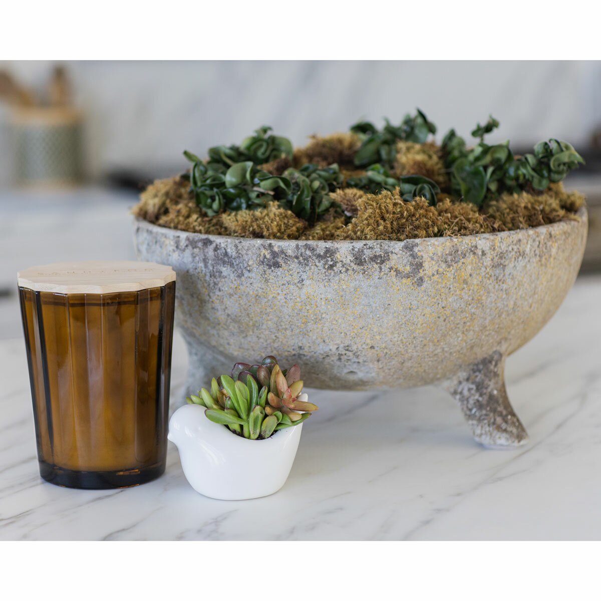 Sand and Fog Scalloped Candle (BROWN)