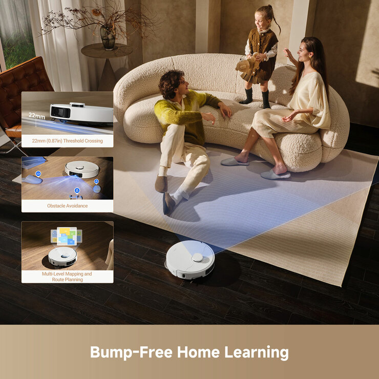 Lifestyle image of MOVA P50 Ultra Robot Vacuum with bump free home learning