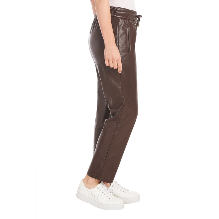 Hilary Radley Faux Leather Pant in Brown - Extra Large