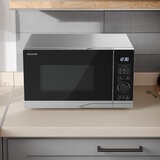 Lifestyle image of Sharp Compact 20 Litre 700W Solo Digital Microwave on kitchen tabletop Lifestyle image of Sharp Compact 20 Litre 700W Solo Digital Microwave on kitchen tabletop