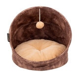 Scruff Kensington Cat Bed, 44cm/17" in Chocolate