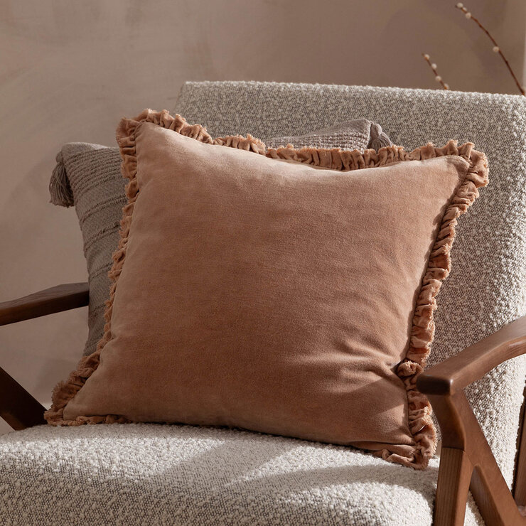 Furn Bertie Velvet Feather Fill Cushion 2 Pack in 10 colours, 45 x 45 cm