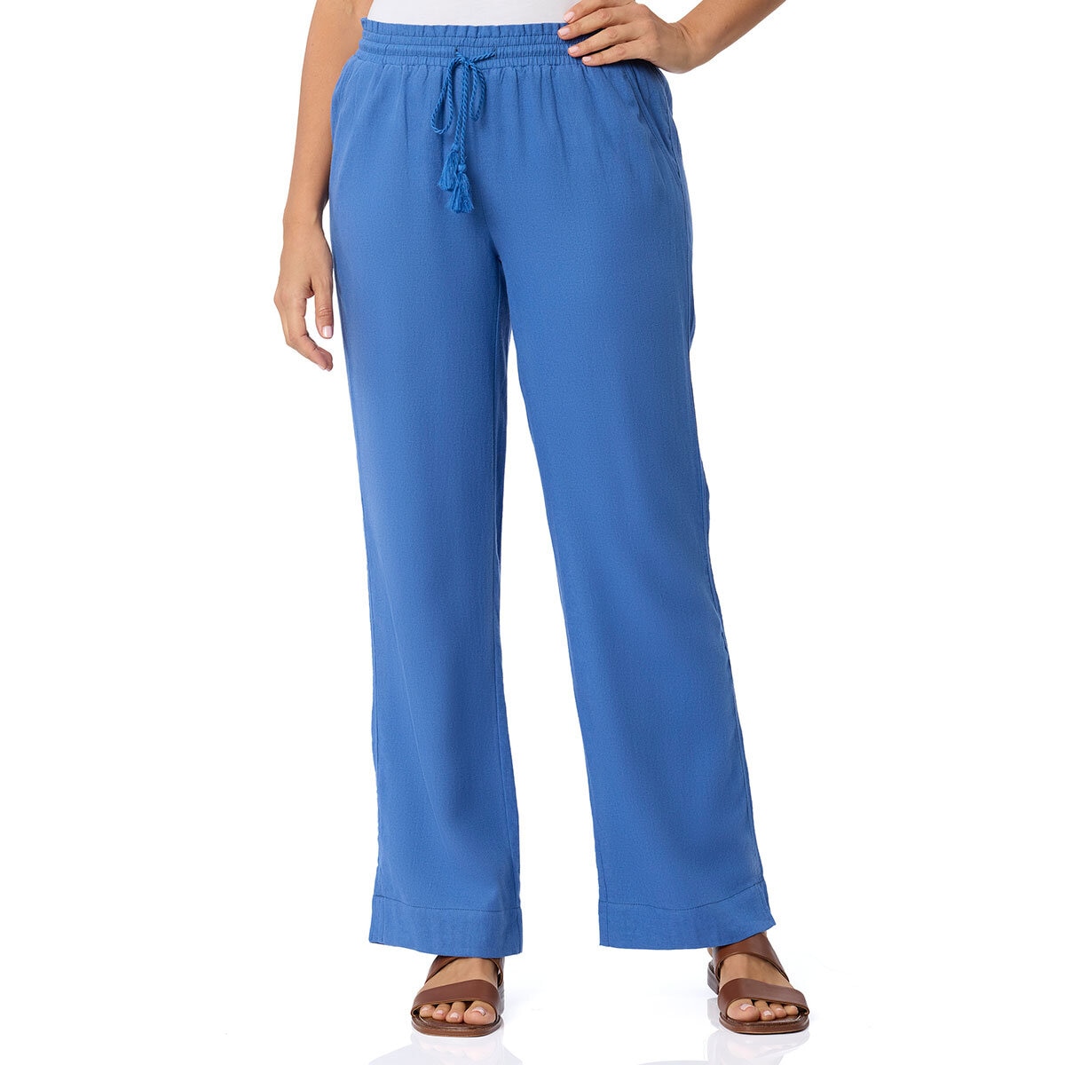 Briggs Ladies Linen Pant in Blue