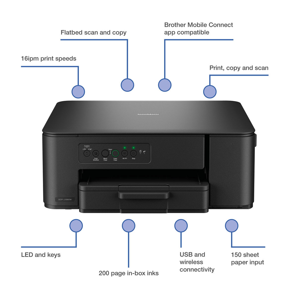 Brother DCP-J1260W Wireless Inkjet Printer