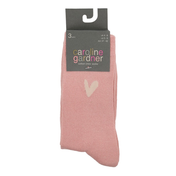 Caroline Gardner Ladies Crew Sock 6 Pack in Pink Caroline Gardner Ladies Crew Sock 6 Pack in Pink