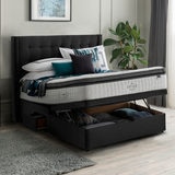 Silentnight Ottoman Divan Base with Bloomsbury Headboard in Ebony in 3 Sizes