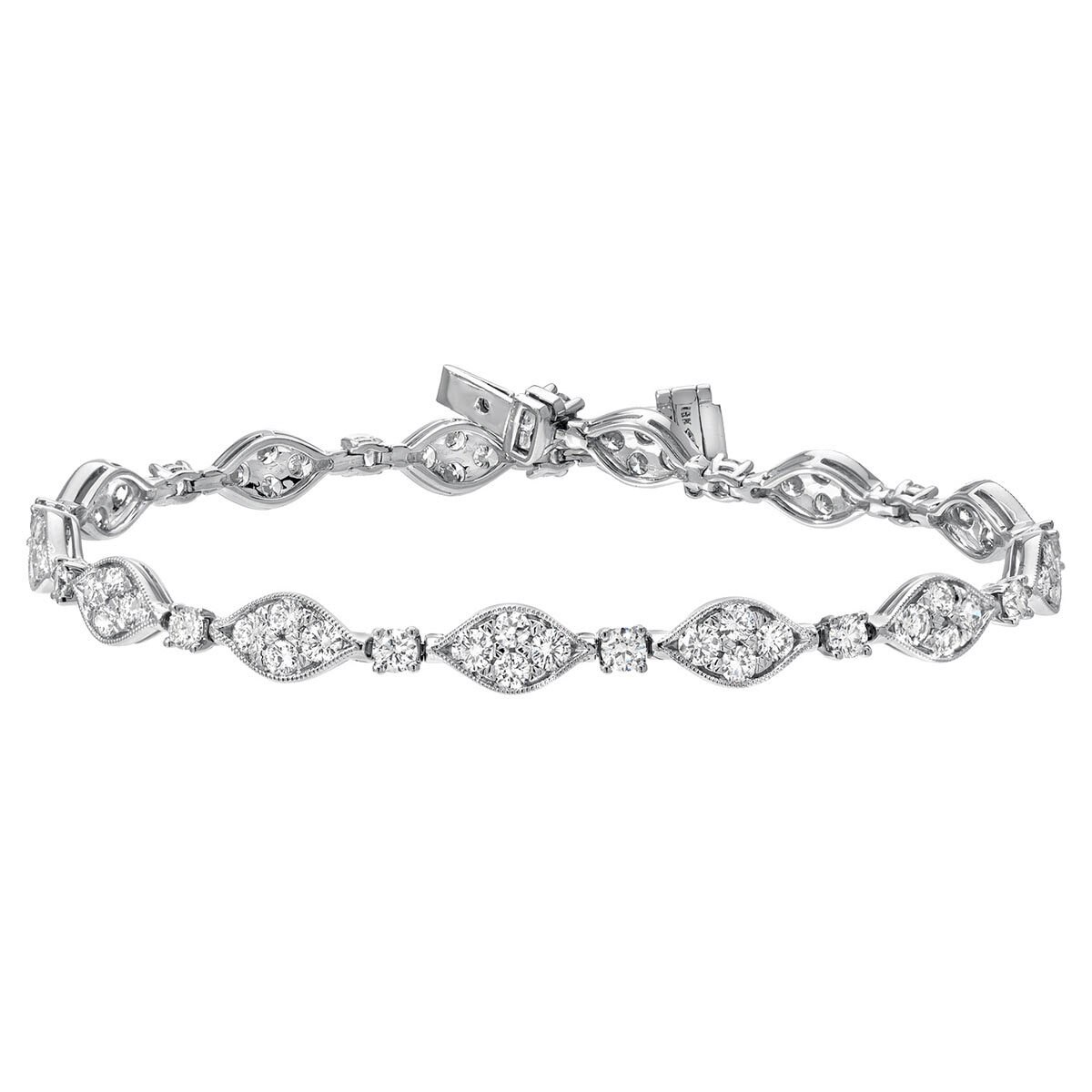 3.72ctw Round Brilliant Cut Diamond Bracelet, 18ct White Gold Costco UK