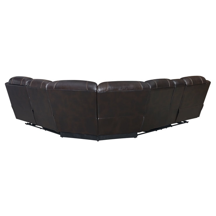 Pulaski Dunhill Brown Leather Power Reclining Sectional Sofa Costco UK