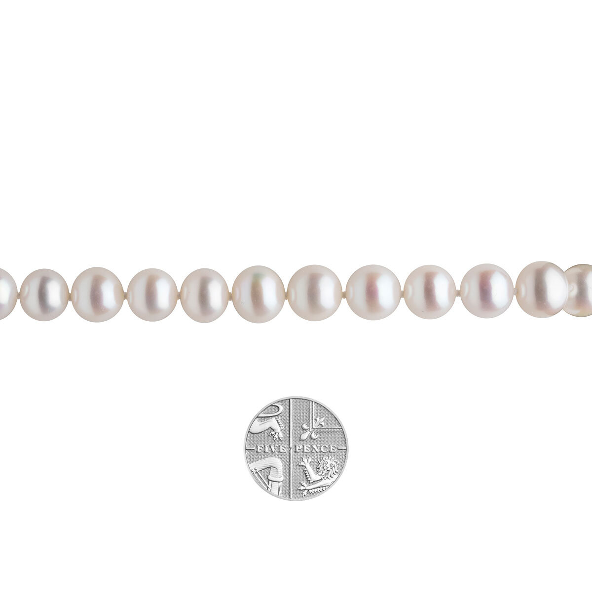 9-9.5mm Cultured Freshwater White Pearl Bracelet, 18ct White Gold