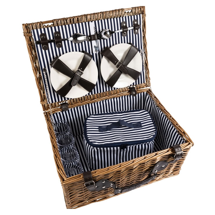 Navigate Three Rivers 4 Person Wicker Picnic Basket