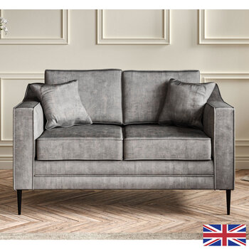 Aspen Grey Velvet 2 Seater Sofa