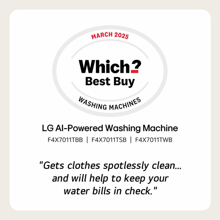 LG F4X7011TSB 11kg, 1400rpm, Washing Machine, A Rated in Silver