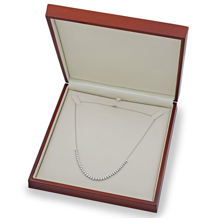 3.00ctw Round Brilliant Cut Diamond Necklace, 14ct White Gold