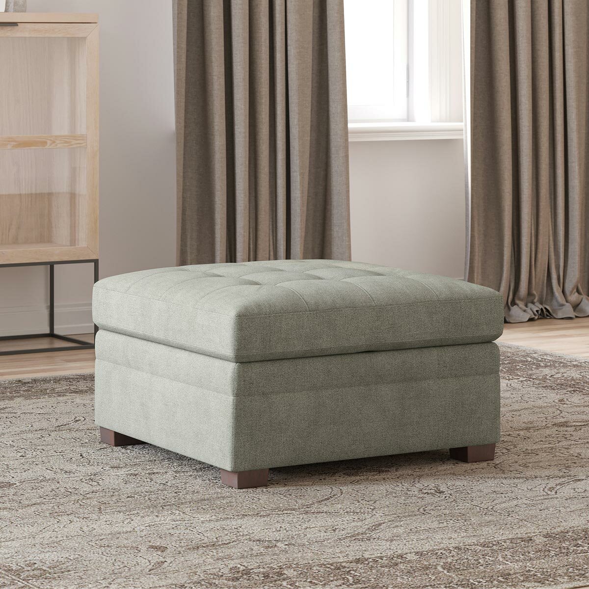 Thomasville Tisdale Beige Fabric Storage Ottoman Thomasville Tisdale Beige Fabric Storage Ottoman
