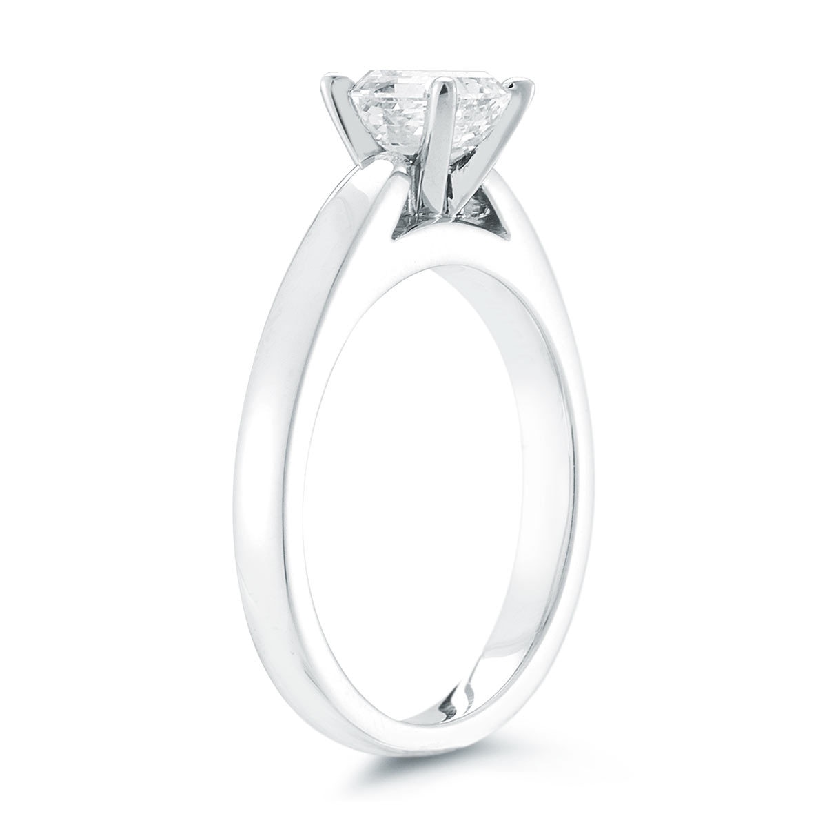 1.0ct Asscher Cut Diamond Solitaire Ring, Platinum