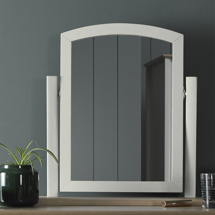 Bentley Designs Whitby Scandi Oak & Soft Grey Dressing Table & Stool