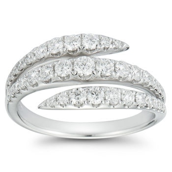 0.87ctw Round Brilliant Cut Diamond Ring, 18ct White Gold