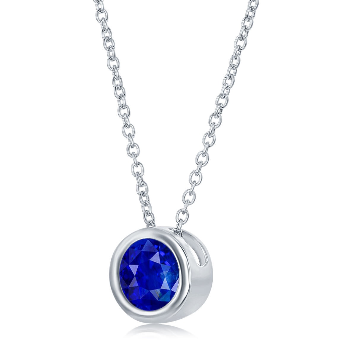 Sapphire Birthstone Pendant, 14ct White Gold