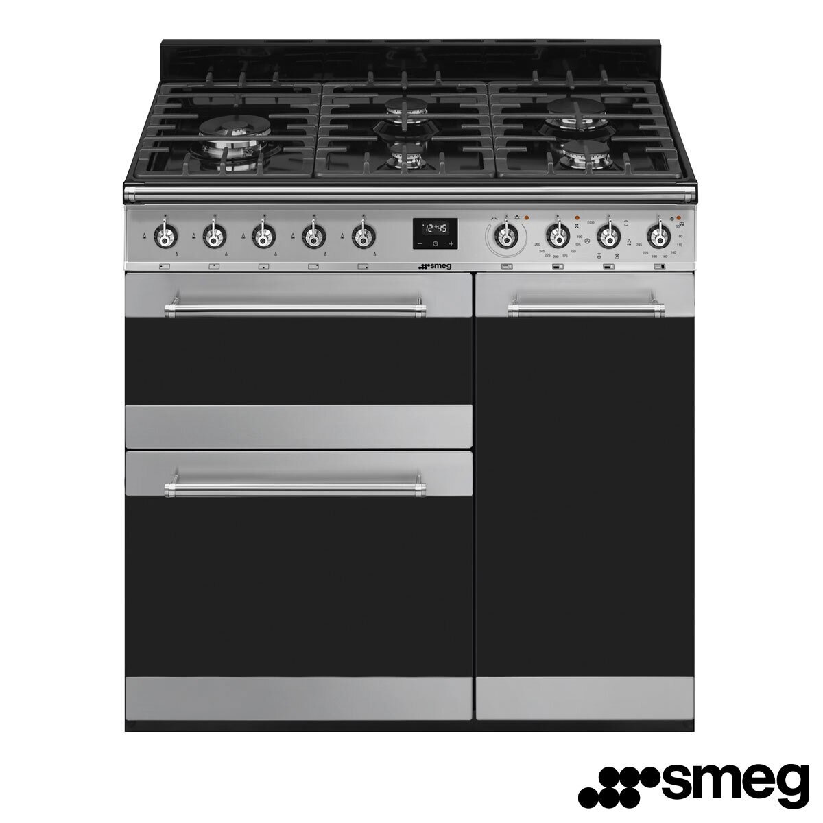 Smeg SY93-1 90cm Symphony Dual Fuel Range Cook Eclipse Glass