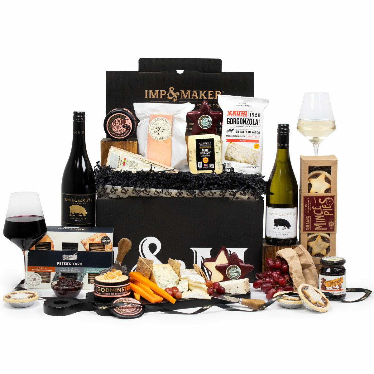 IMP & Maker Perfect Christmas Pairing Cheese Board & Wine Hamper
