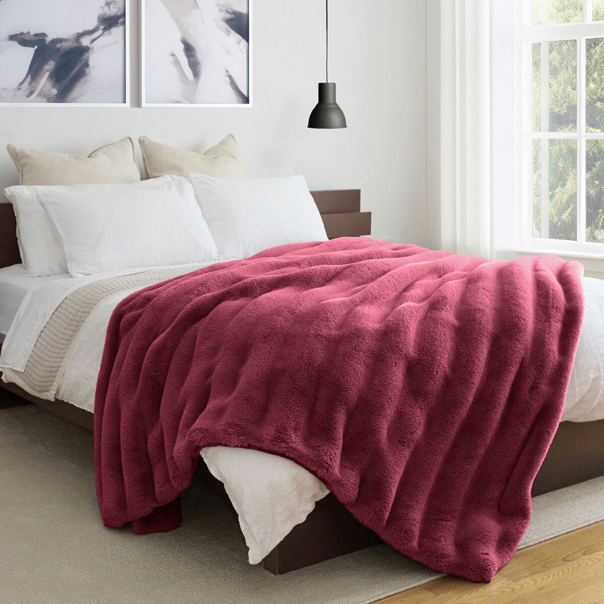 Safdie Faux Rabbit Fur Blanket In 3 Colours, 234 x 249 cm Safdie Faux Rabbit Fur Blanket In 3 Colours, 234 x 249 cm