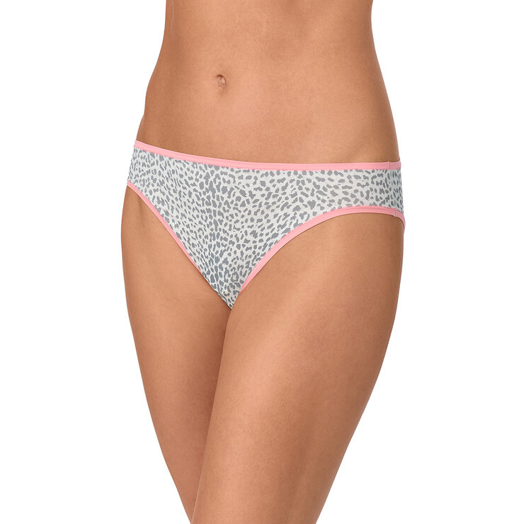 Room Service Ladies Printed Brief 5 Pack in Grey Coral