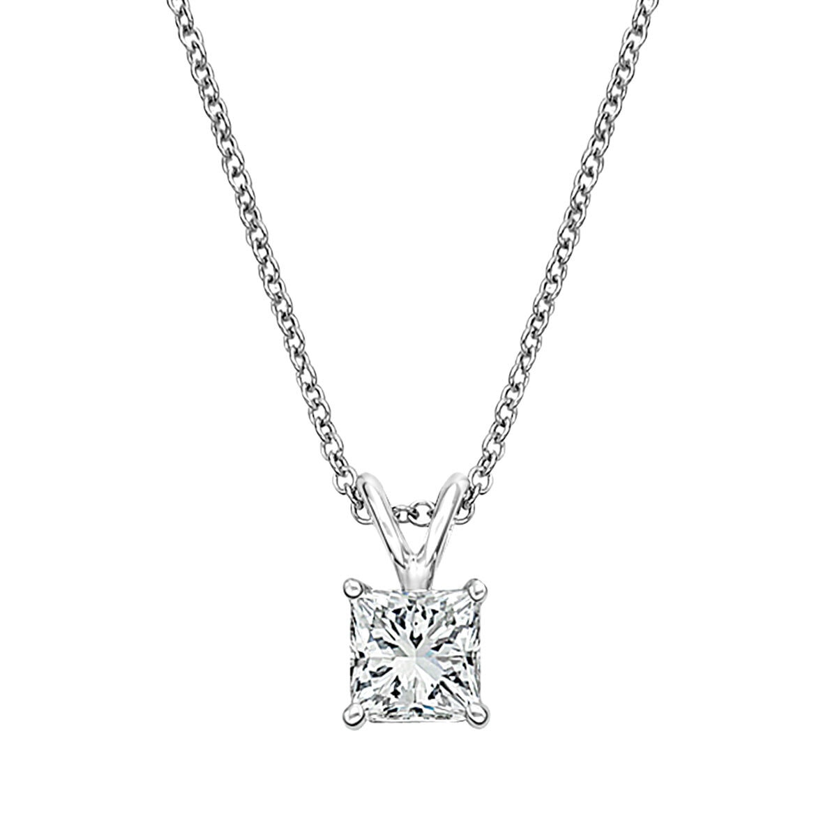 1.00ct Princess Cut Pendant, Platinum