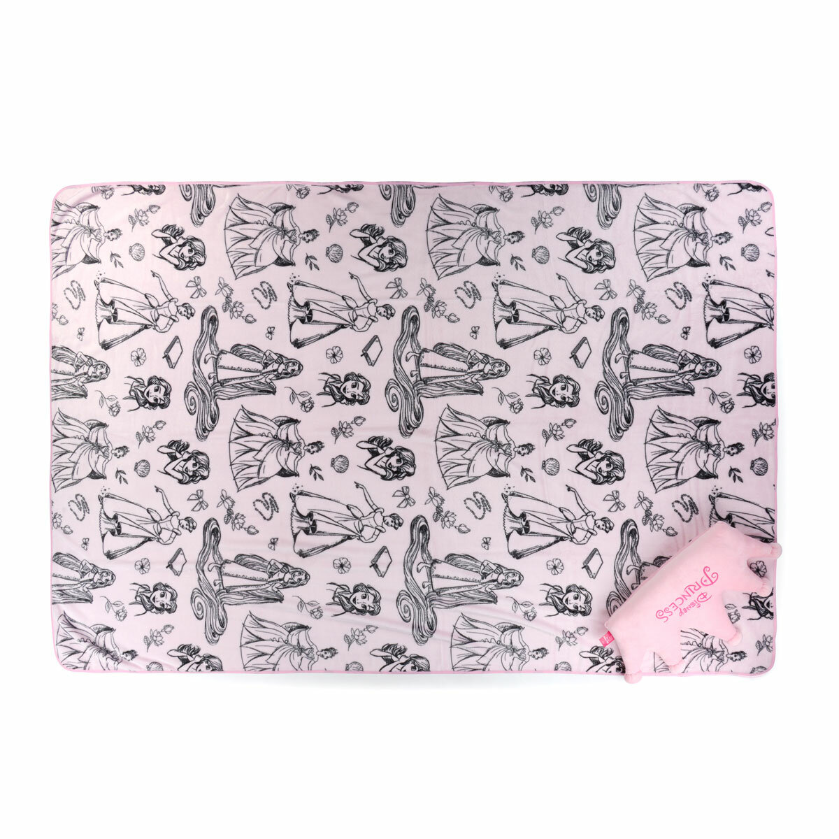 Disney Character Princess Blanket & Nogginz Cushion Set