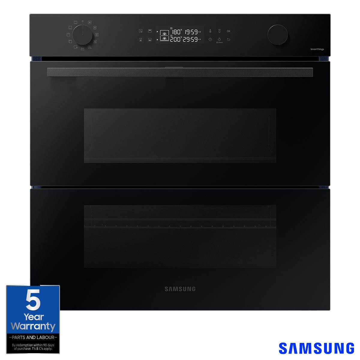 Samsung Series 4 Dual Cook Flex NV7B45305AK/U4 76L Smart Oven, A+ Rated in Clean Black