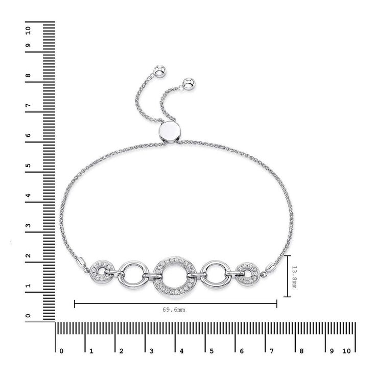0.40ctw Round Brilliant Cut Diamond Bolo Bracelet, 14ct White Gold 0.40ctw Round Brilliant Cut Diamond Bolo Bracelet, 14ct White Gold