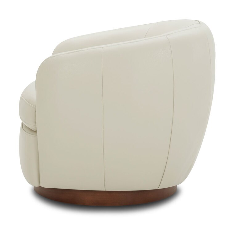 Kuka Light Grey 100 Top Grain Leather Swivel Tub Chair Costco UK