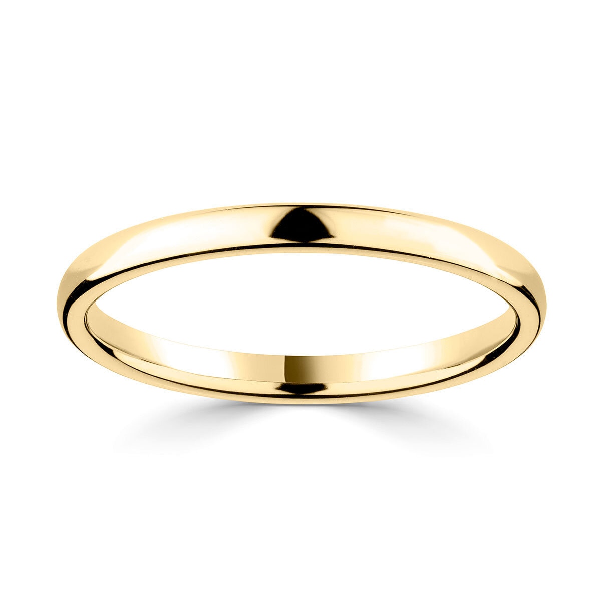 2.0mm Classic Court Wedding Ring, 18ct Yellow Gold | Cost...