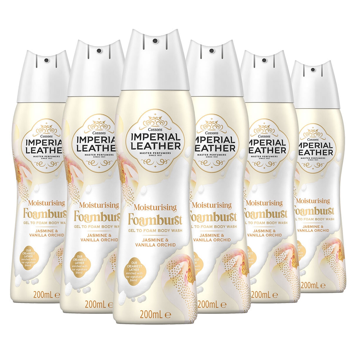 Imperial Leather Foamburst Shower Bodywash 6x200ml, Energising OR Moisturising
