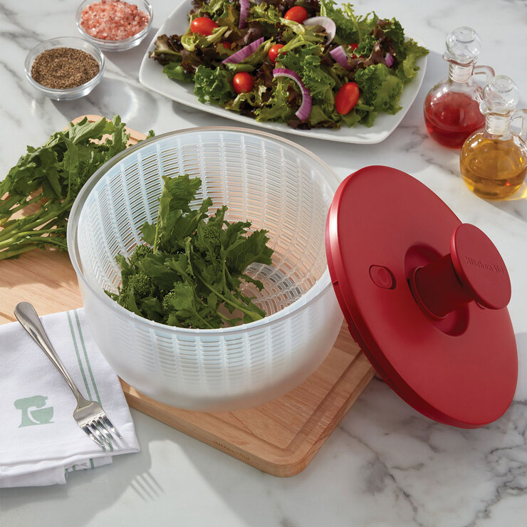 KitchenAid Salad Spinner in Pistachio lifestyle image