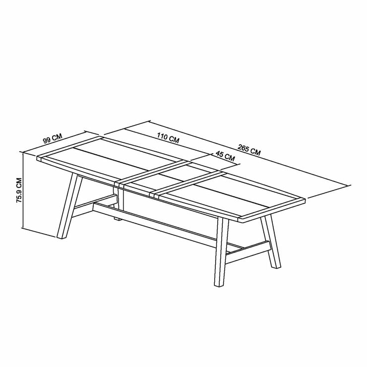 Bentley Designs Camden Weathered Oak & Peppercorn Extending Dining Table, Seats 6-8
