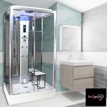 Insignia Diamond 1150 x 850mm Rectangular Steam Shower in 2 Colours