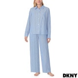 DKNY Ladies Cotton Blend Pyjama Set in Blue, Size Small