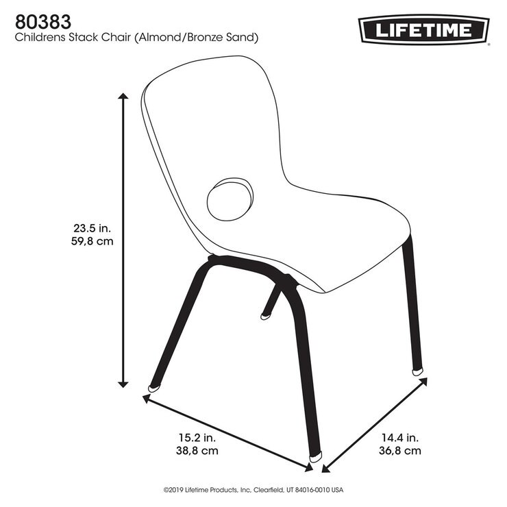 Lifetime Children's Table with 4 Stacking Chairs in 2 Colours Costco UK