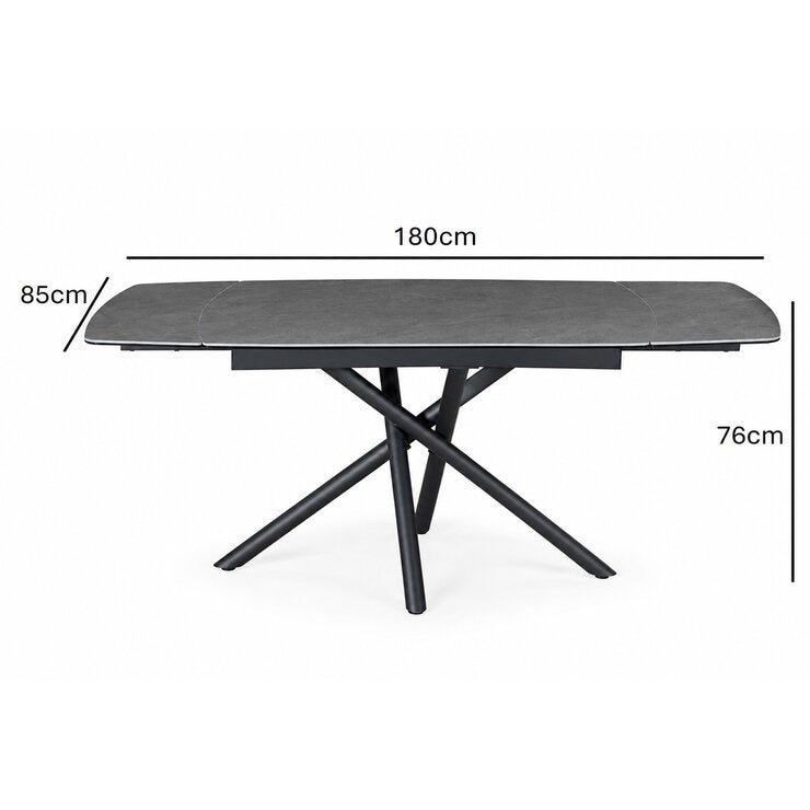 Indus Valley Skylar Ceramic Extending Dining Table + 6 Grey Chairs, Seats 6-8