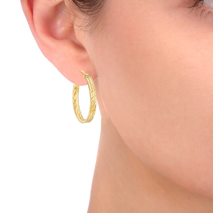 14ct Yellow Gold Hoop Earrings Costco UK
