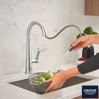 GROHE Veletto C-Spout Dual Spray Pull Out Tap
