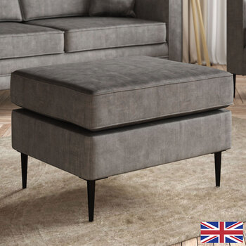 Aspen Grey Velvet Footstool