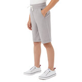 image of side of dark grey shorts
