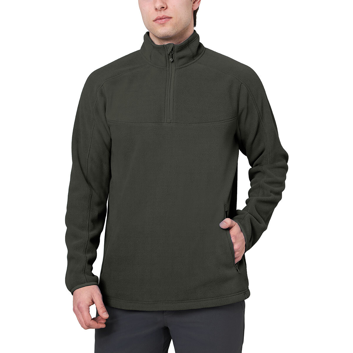 Mondetta Mens Quarter Zip Pullover in Green | Costco UK