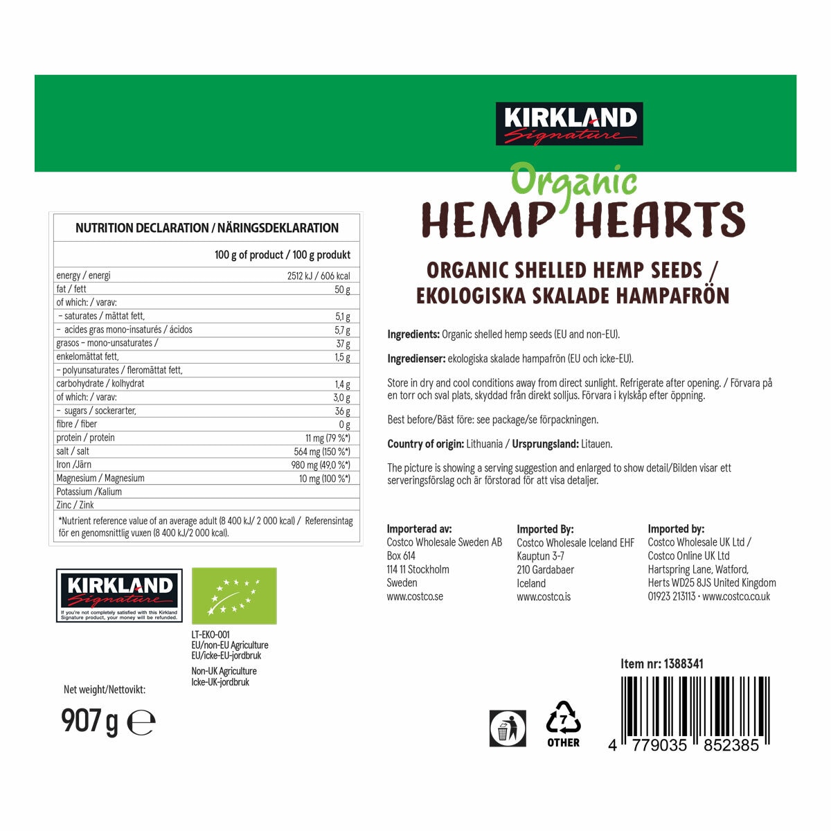 Ingredients information